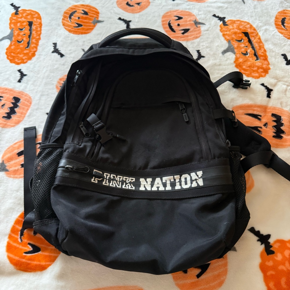 Pink Nation Black Backpack
